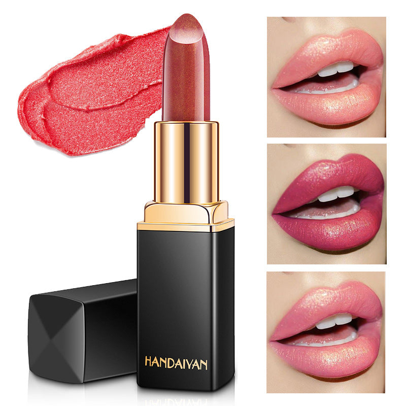 Shiny Metallic Lipstick Pearlescent Color Temperature Change Lipstick Gilt Lipstick - Image 4