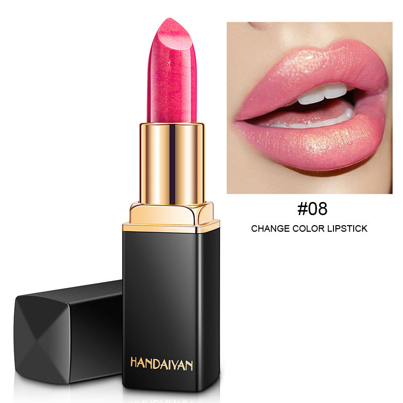 Shiny Metallic Lipstick Pearlescent Color Temperature Change Lipstick Gilt Lipstick - Image 3