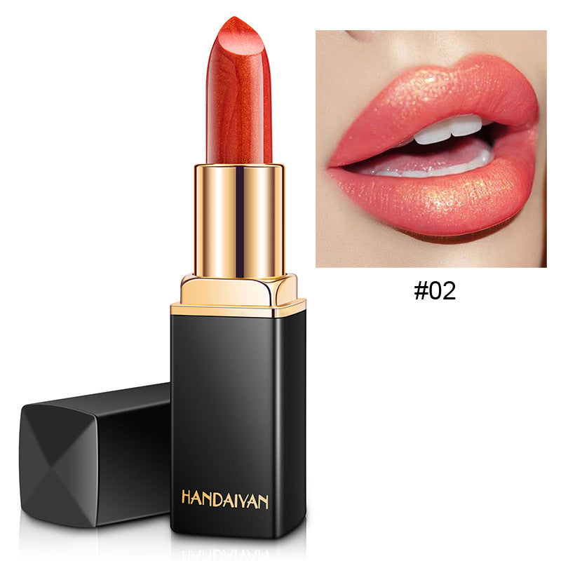 Shiny Metallic Lipstick Pearlescent Color Temperature Change Lipstick Gilt Lipstick - Image 16