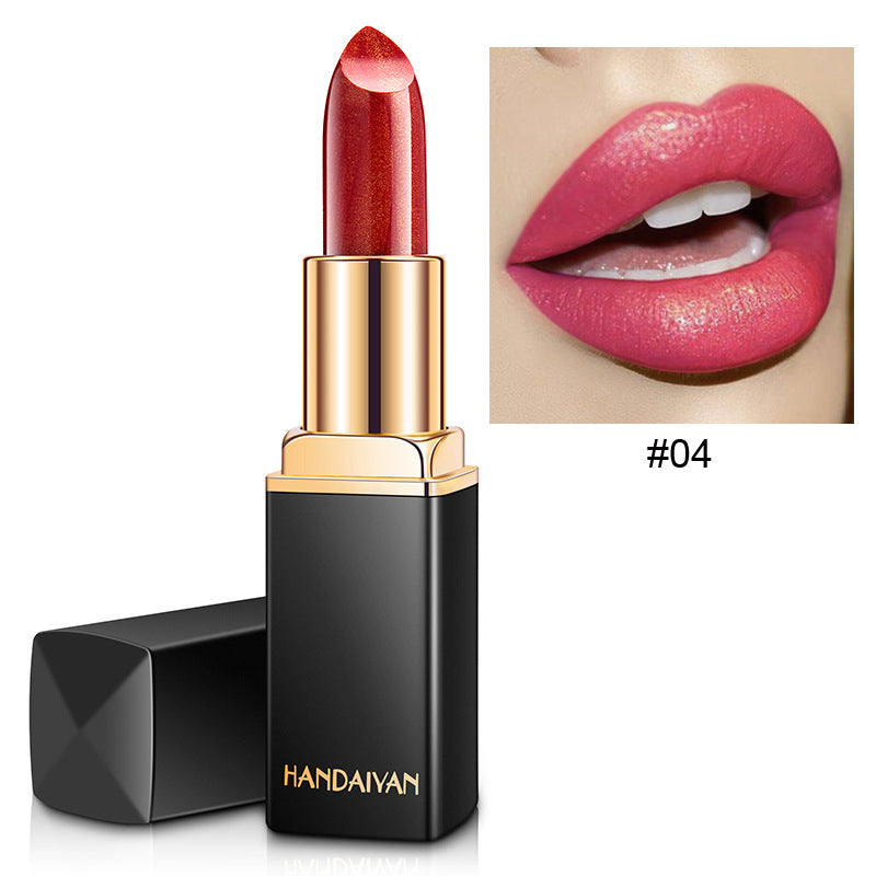 Shiny Metallic Lipstick Pearlescent Color Temperature Change Lipstick Gilt Lipstick - Image 18