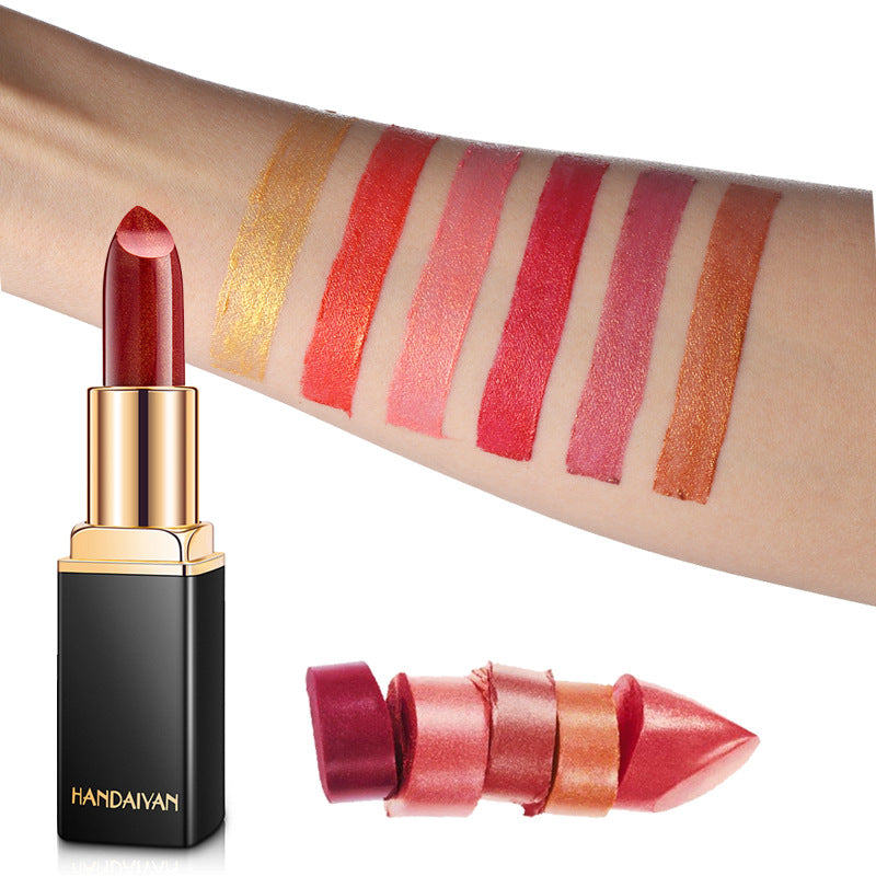 Shiny Metallic Lipstick Pearlescent Color Temperature Change Lipstick Gilt Lipstick - Image 6