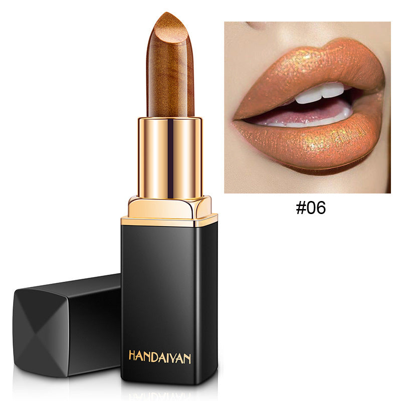 Shiny Metallic Lipstick Pearlescent Color Temperature Change Lipstick Gilt Lipstick - Image 14