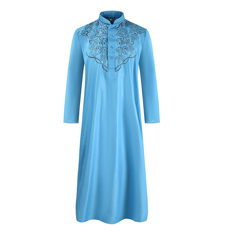 Spring And Summer Men'S Robe, Middle Eastern Muslim Long-Sleeved Robe - Image 7