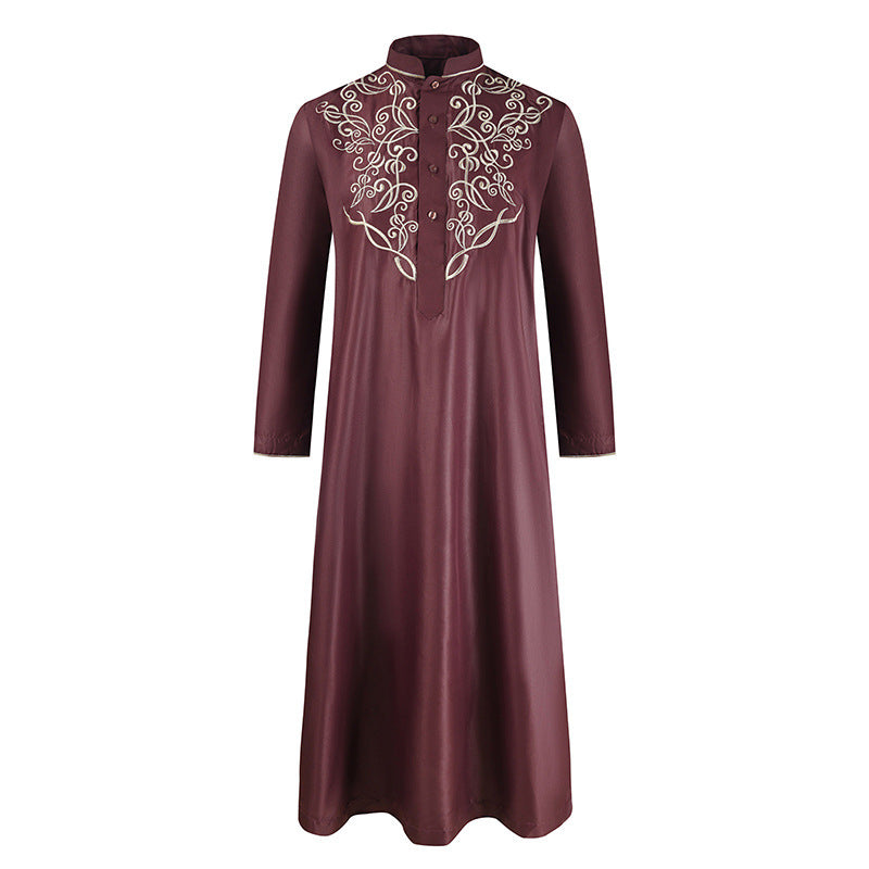 Spring And Summer Men'S Robe, Middle Eastern Muslim Long-Sleeved Robe - Image 8
