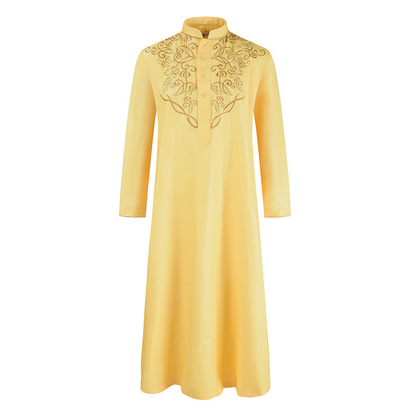 Spring And Summer Men'S Robe, Middle Eastern Muslim Long-Sleeved Robe - Image 3