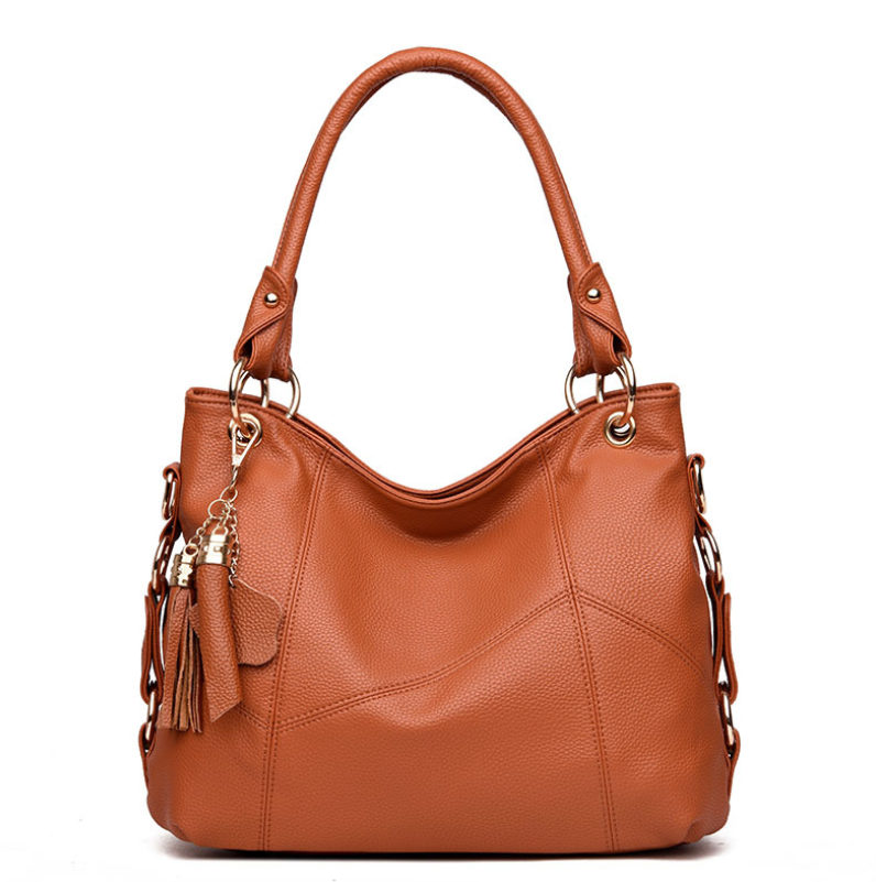 Leather tassel soft leather shoulder bag - Image 10