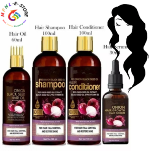 Hair Care Kit of Black Seed Onion Hair Oil + Shalmpoo + Conditioner & Serum for Hair Growth Hair Care Kit of Black Seed Onion Hair Oil + Shalmpoo + Conditioner & Serum for Hair Growth