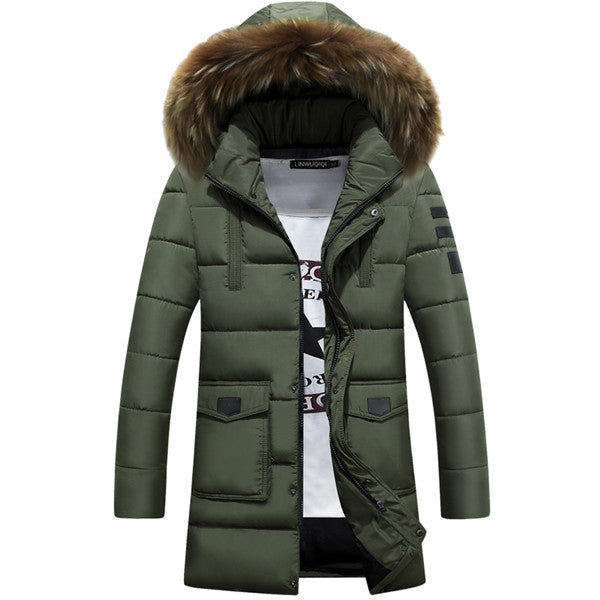 Men s Warm Overcoat Winter Coat Parka Hooded Jackets - Image 5