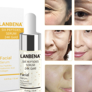 LANBENA 24K Gold Face Serum Six Peptides Natural Skin Removing Hyaluronic Acid, Collagen Anti-Aging Wrinkle Whitening Skin Care