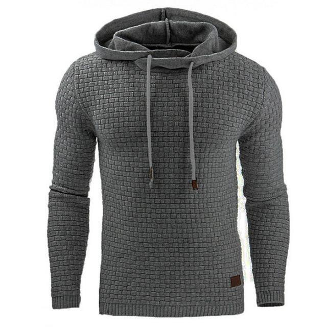Men's Jacquard Sweater Long-sleeved Hoodie Warm Color Hooded Sweatshirt Jacket - Image 15