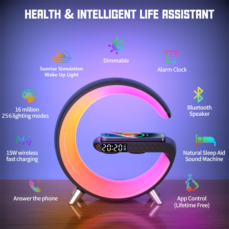 2023 New Intelligent LED Lamp Bluetooth Speake Wireless Charger Atmosphere Lamp App Control For Bedroom Home Decor - Image 4