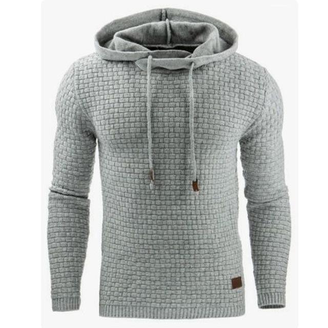 Men's Jacquard Sweater Long-sleeved Hoodie Warm Color Hooded Sweatshirt Jacket - Image 19