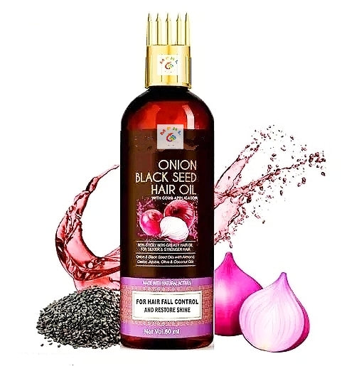 Black Seed Onion Oil for Hair Growth with comb applicator - Image 9