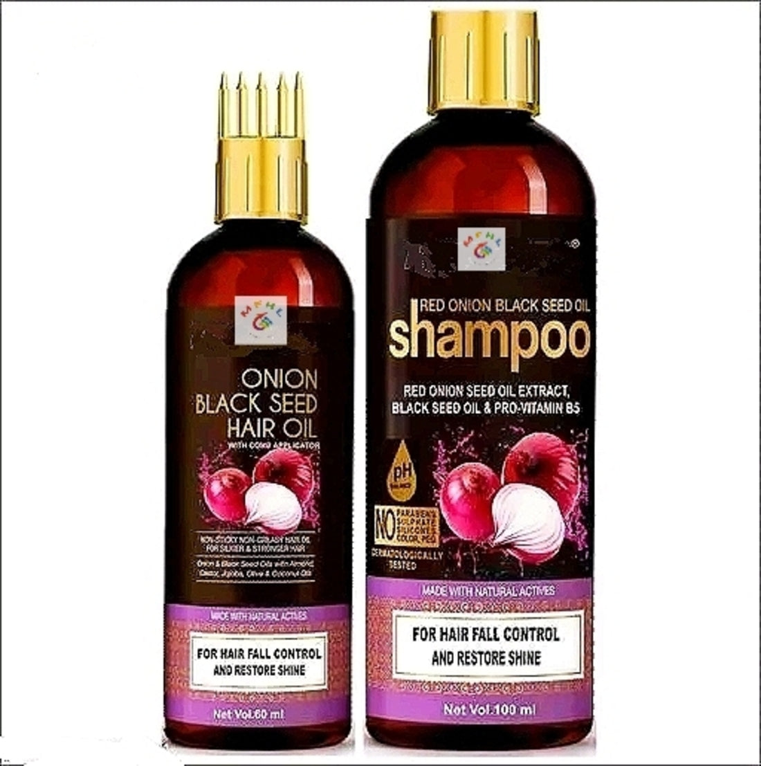 Black Seed Onion Hair Oil + Shampoo for Hairloss Control with comb applicator - Image 12