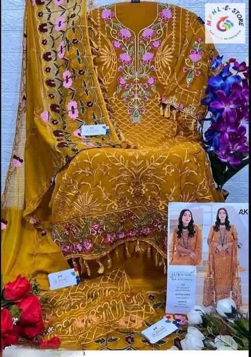 Yellow Pakistani Suit for Women - Image 2