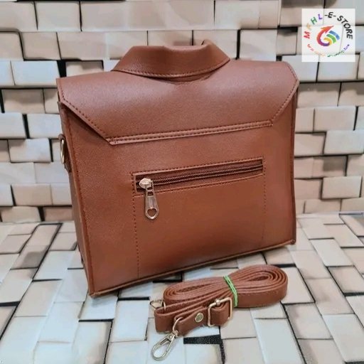 Brown Collar Shirt Style Sling Bag - Image 4