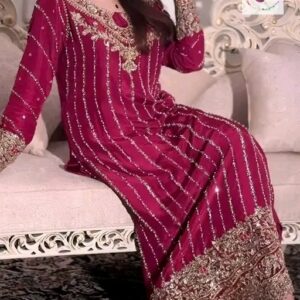 Red Readymade Suit Set for Women Red Readymade Suit Set for Women
