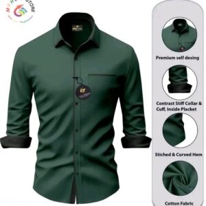 Classic Men’s Cotton Dark Green Shirt