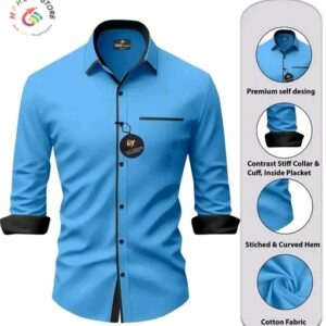 Classic Men’s Cotton Dark Blue Shirt