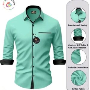 Classic Men’s Cotton Light Green Shirt